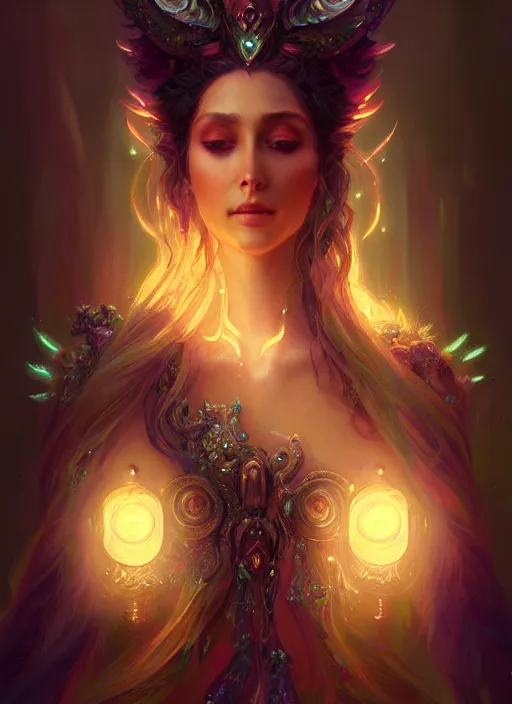 Image similar to portrait of tyrande whisperwind, intricate, elegant, glowing lights, highly detailed, digital painting, artstation, concept art, smooth, sharp focus, illustration, art by wlop, mars ravelo and greg rutkowski