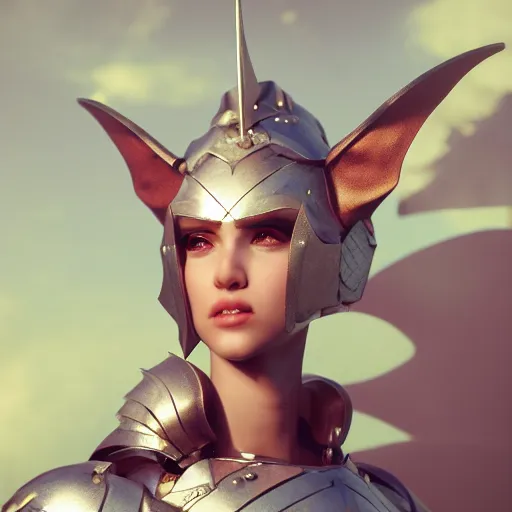 Prompt: stunning bust of a beautiful female knight, but as an anthropomorphic female dragon, well designed cute elegant female robot dragon head, well armored, sharp claws, HD octane render, fantasy, Artstation, Deviantart, Furaffinity