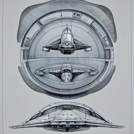 Image similar to design only, white background, symmetry, starship enterprise, by jean - baptiste monge