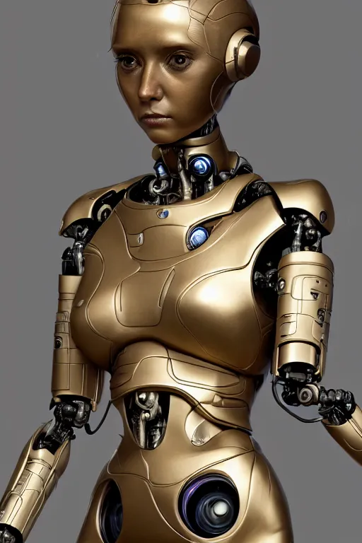 Image similar to portrait of a young female robot, intricate, dystopian toy, sci - fi, extremely detailed, biopunk suit, digital painting, sculpted in zbrush, artstation, concept art, smooth, sharp focus, illustration, chiaroscuro lighting, golden ratio, incredible art by stanley artgerm lau and greg rutkowski and alphonse mucha and simon stalenhag
