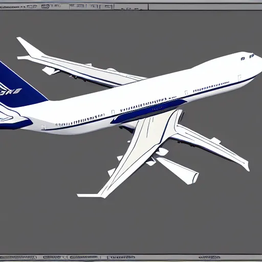 Image similar to isometric art blueprints of a boeing jet 7 4 7 with labels detailed technical drawing
