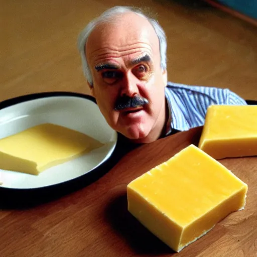 Prompt: cheese john cleese made out of cheese as a cheese