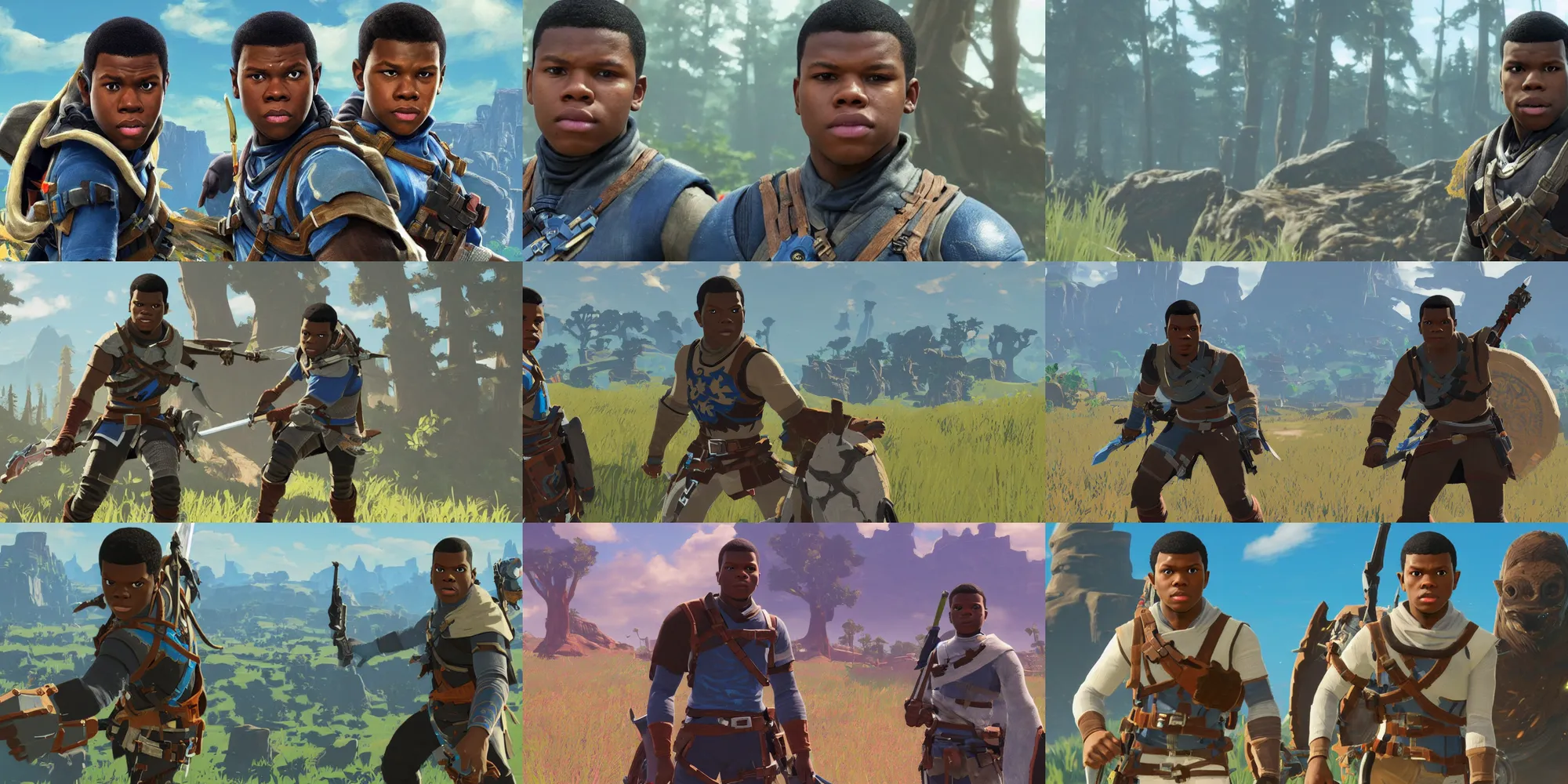 Prompt: john boyega in breath of the wild