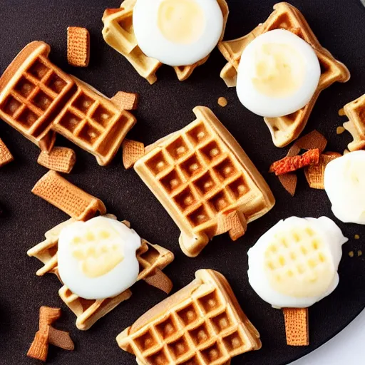 Image similar to deconstructed waffle,