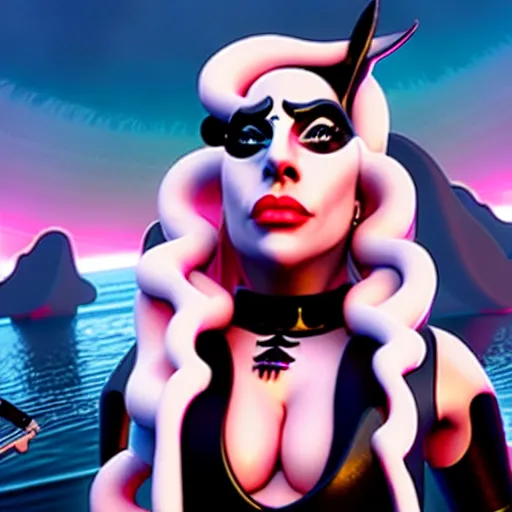 Prompt: Lady Gaga concert in Sea of Thieves (2018), Unreal Engine