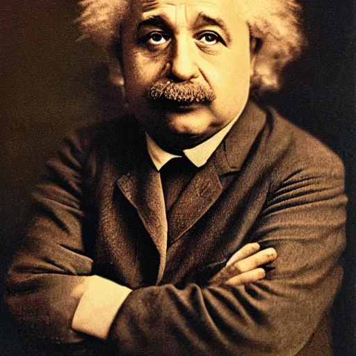 Prompt: fat einstein portrait