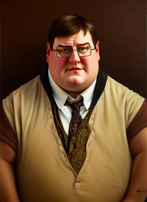 Prompt: oil portrait of peter griffin, intricate, elegant, highly detailed, lighting, painting, artstation, smooth, illustration, art by greg rutowski and alphonse mucha