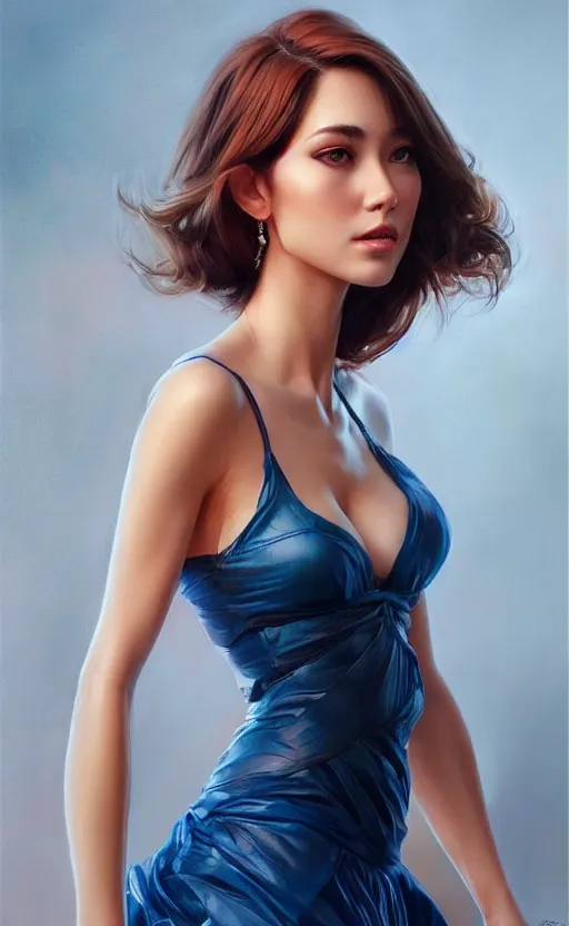 Image similar to full length photo of a gorgeous young woman in the style of stefan kostic, realistic, sharp focus, 8k high definition, insanely detailed, intricate, elegant, art by stanley lau and artgerm