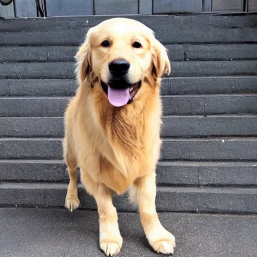 Image similar to a golden retriever wearing a suit