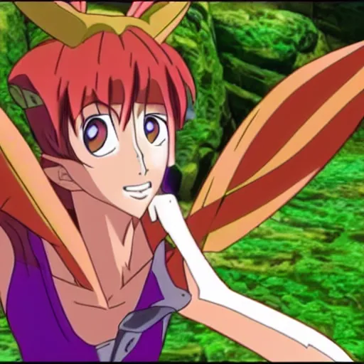 Image similar to anime still of elora the faun from the 1 9 9 9 japanese anime television series'spyro x sparks : tondemo tours'