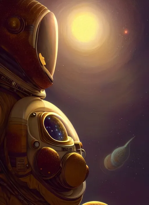 Image similar to extremely detailed, astronaut lush planet, full body, soft light, golden glow, diffuse lighting, fantasy, intricate, surrealism!!!!, highly detailed, lifelike, photorealistic, digital painting, artstation, illustration, concept art, smooth, sharp focus, by greg rutkowski, chris tulloch mccabe, valentina remenar and asher duran,