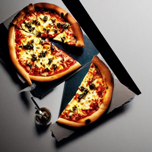 Image similar to pizza with walter white toppings, unreal, render, splash, award winning photograph