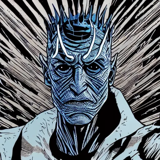 Prompt: portrait of a the night king, by laurie greasley and james stokoe, 4 k, 8 k