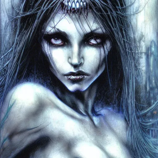 Image similar to a necromancer by luis royo,