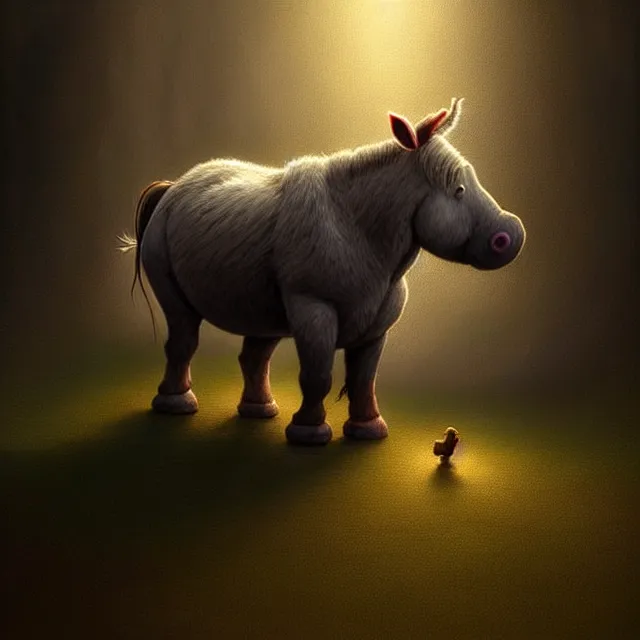 Image similar to epic professional digital art of simple eeyore, atmospheric lighting, painted, intricate, detailed, by leesha hannigan, thierry doizon, ignacio fernandez rios, best on artstation, cgsociety, epic, stunning, gorgeous, much detail, much wow, masterpiece