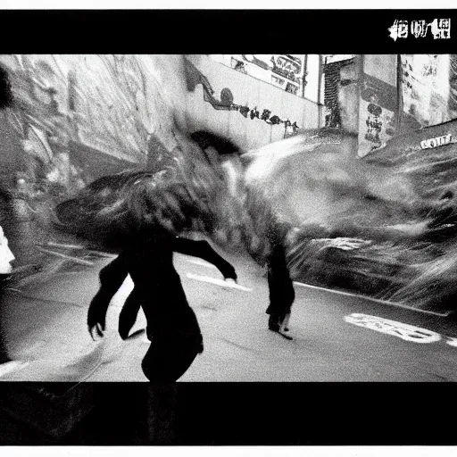 Prompt: A wizard casting spells, frantic, chaotic, ethereal, b&w, 35mm film!!!!!!!!, are-bure-boke!!!!!!!!, by Daido Moriyama!!!!!!