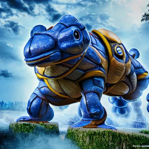 Image similar to national geographic photo of blastoise, pokemon in the wild, intricate, portrait, 8 k highly professionally detailed, hdr, cgsociety