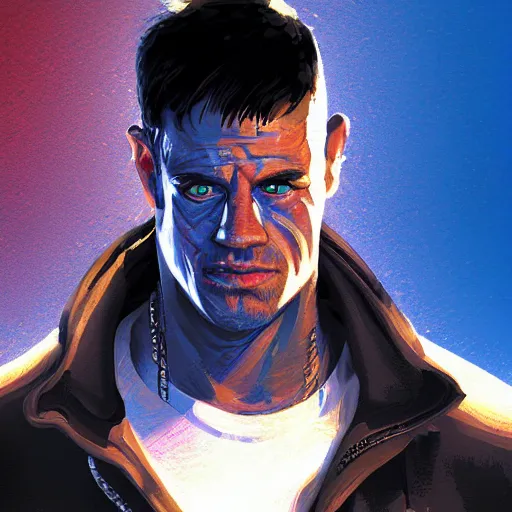 Prompt: Portrait of an Anthony Kiedis Terminator, half of his face looks like the Terminator without skin, mattepainting concept Blizzard pixar maya engine on stylized background splash comics global illumination lighting artstation lois van baarle, ilya kuvshinov, rossdraws