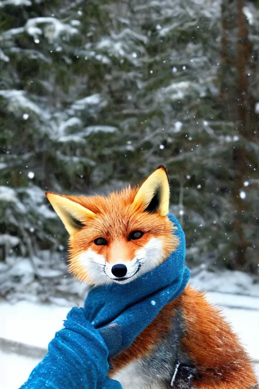 Image similar to 🦊🧣❄