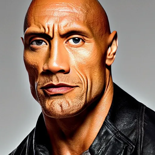 prompthunt: dwayne the rock johnson in eyebrow raise