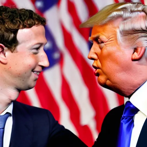 Image similar to donald trump and mark zuckerberg shaking hands