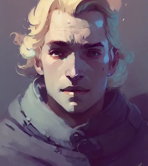 Image similar to portrait of cullen with a beautiful woman he loves by atey ghailan, by greg rutkowski, by greg tocchini, by james gilleard, by joe fenton, by kaethe butcher, dynamic lighting, gradient light blue, brown, blonde cream and white color scheme, grunge aesthetic