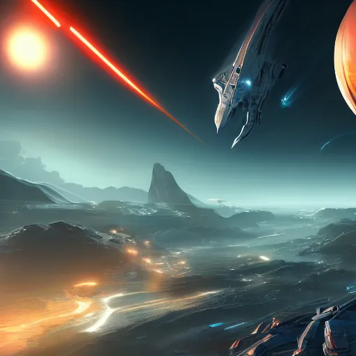 Prompt: a matte painting of mass effect Reapers invading earth, vaporware aesthetic, brilliant colors, very coherent, futuristic, trending on artstation, HD, 4k, 8k