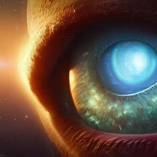 Prompt: the eye of the universe, 3 d render, octane, 8 k, high resolution, highly detailed, by greg rutkowski and thomas kinkade, trending on artstation
