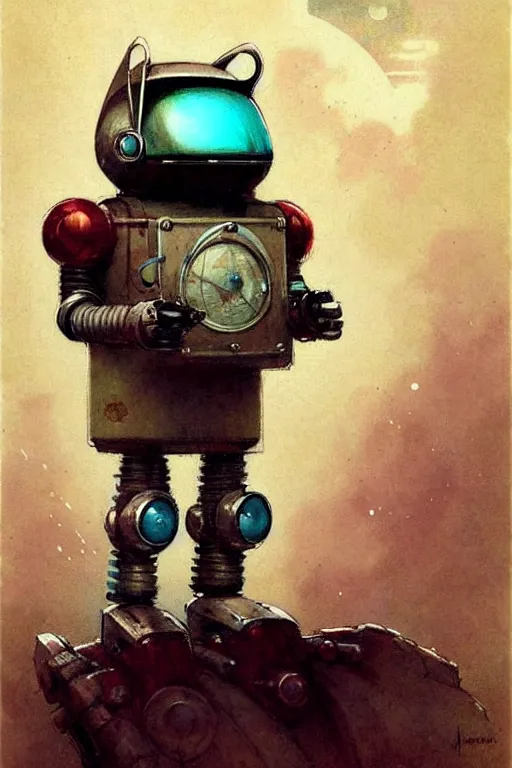 Image similar to adventurer ( ( ( ( ( 1 9 5 0 s retro future robot android fat wise old owl android. muted colors. ) ) ) ) ) by jean baptiste monge!!!!!!!!!!!!!!!!!!!!!!!!! chrome red