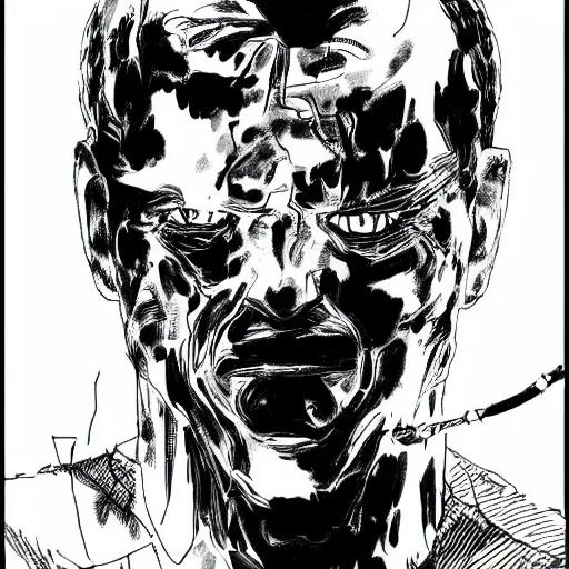 Image similar to Joe Biden looking sinister, by Tsutomu Nihei, highly detailed