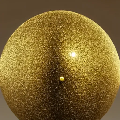 Image similar to a gold ball in 1 0 different colors arranged into a sphere