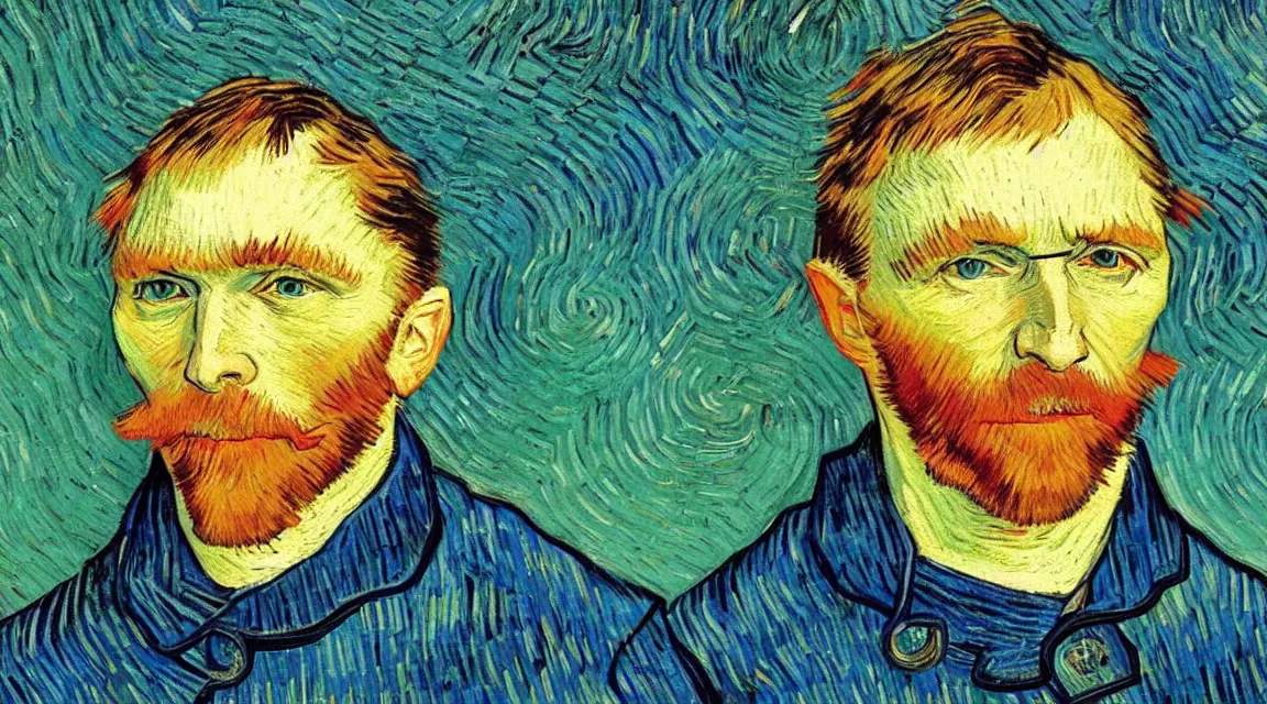 Image similar to portrait of Linus Torvalds painted by vincent van gogh