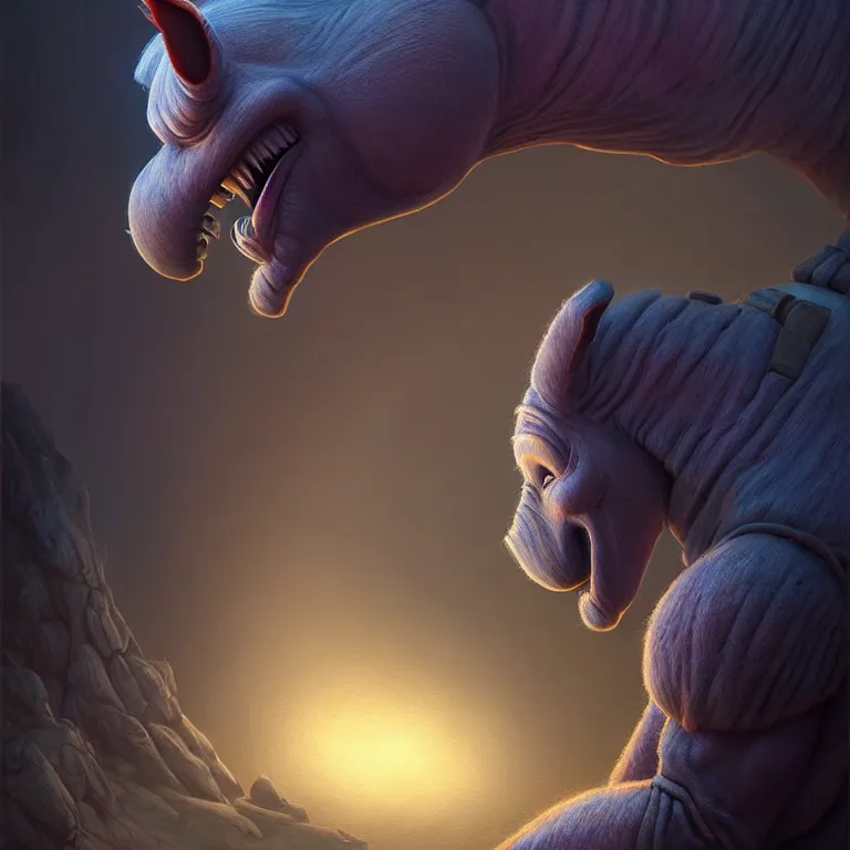 Prompt: epic professional digital art of alien eeyore, atmospheric lighting, painted, intricate, detailed, by bruce breneise, wayne haag, reyna rochin, ignacio fernandez rios, best on artstation, cgsociety, epic, stunning, gorgeous, wow, masterpiece