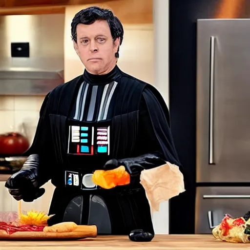 Image similar to darth vader on a cooking show, hd, 4 k, intricate detail