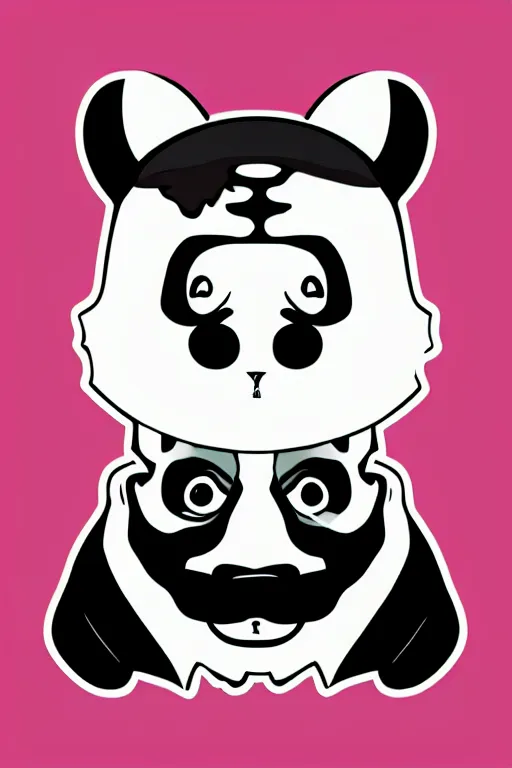 Image similar to Portrait of a panda as a Mexican wrestler, sticker, colorful, illustration, highly detailed, simple, smooth and clean vector curves, no jagged lines, vector art, smooth