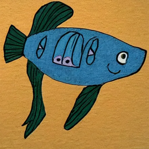 Image similar to fish wearing a cape