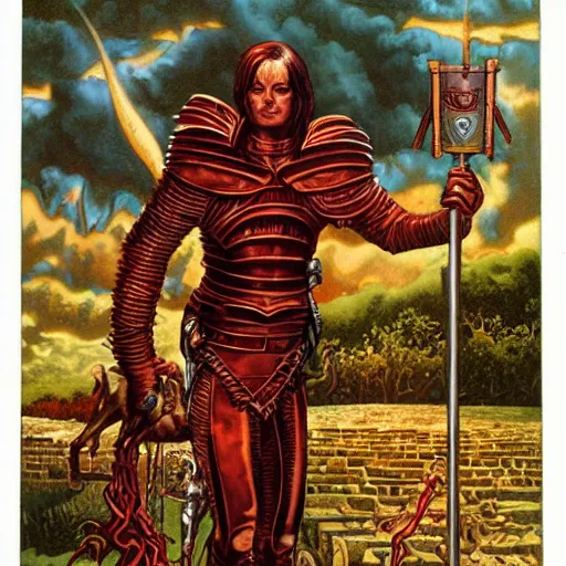 Image similar to Artwork by Clyde Caldwell of The Sanguinary Grail.