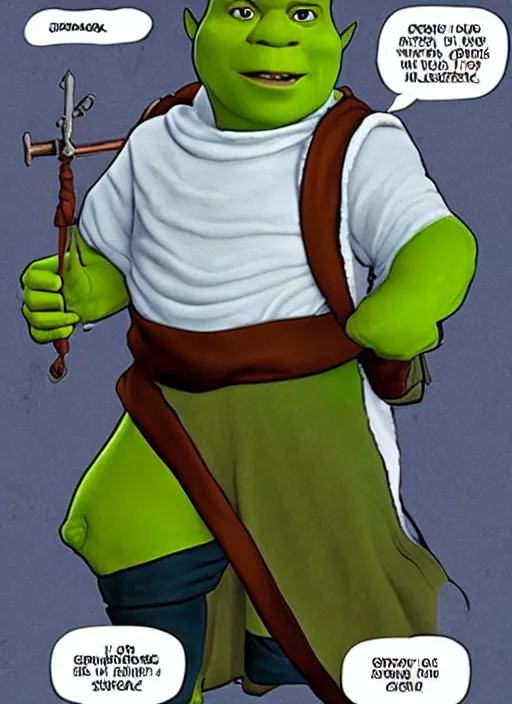 Prompt: shrek as obi wan kenobi