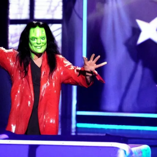 Image similar to Tommy Wiseau gets slimed at the Kid's choice awards