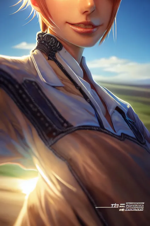 Prompt: the best rates on the open road, occlusion shadow, specular reflection, rim light, unreal engine, octane render, artgerm, artstation, art by hiroaki samura and jiro matsumoto and yusuke murata, high quality, intricate detailed 8 k, beautiful shape of face and body, sunny day