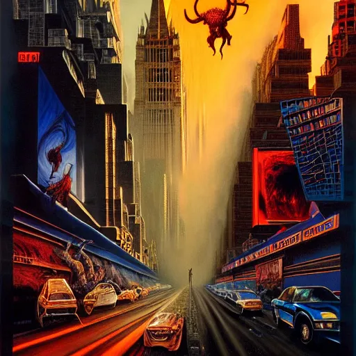 Image similar to a high quality high detail painting by david mattingly and alan lee and john zeleznik and dave mckean and richard corben, hd 4 k 8 k, realistic hyperdetailed scene painting, photorealistic lighting, modern supernatural urban horror aesthetic, set in large midatlantic city.