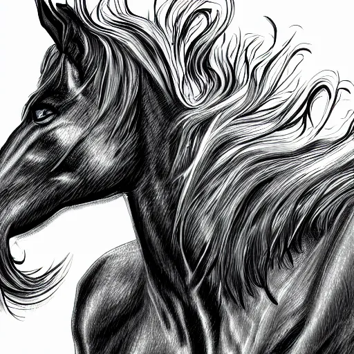 Prompt: a mutant horse,digital sketch