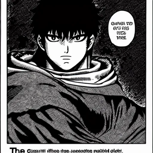 Image similar to Berserk :: Guts ,by Paru Itagaki :: Manga panel,