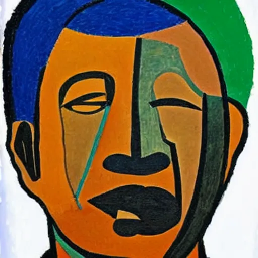 Prompt: nelson mandela by picasso, cubism, painting, masterpiece