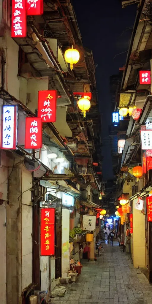 Image similar to view of an alley in china / taiwan at night