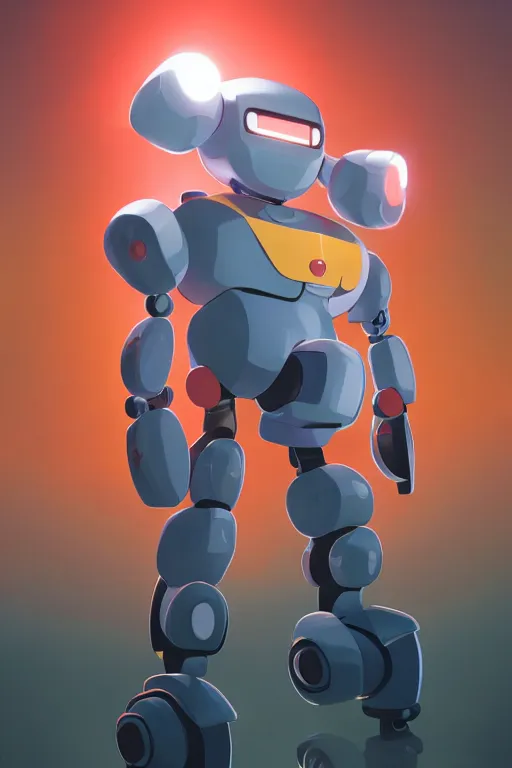 Image similar to metabots medabots medarotto medarot robot minimalist comics, behance hd by jesper ejsing, by rhads, makoto shinkai and lois van baarle, ilya kuvshinov, rossdraws global illumination ray tracing hdr radiating a glowing aura