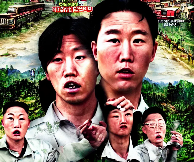 Prompt: hyperralism weed express ( 2 0 0 8 ) movie still photography of realistic detailed north korean kim chen with detailed face smoking high detailed weed and reviewing weed bush in detailed basement bedroom ultra violet light