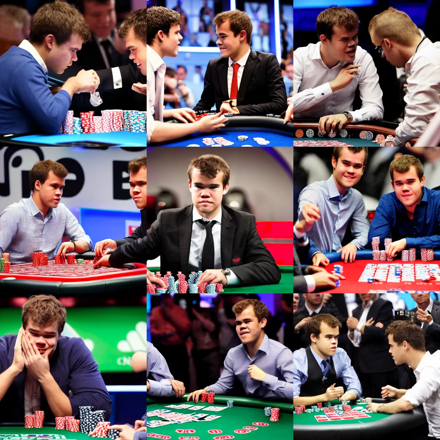 Prompt: Magnus Carlsen winning the World Series of Poker CNN report