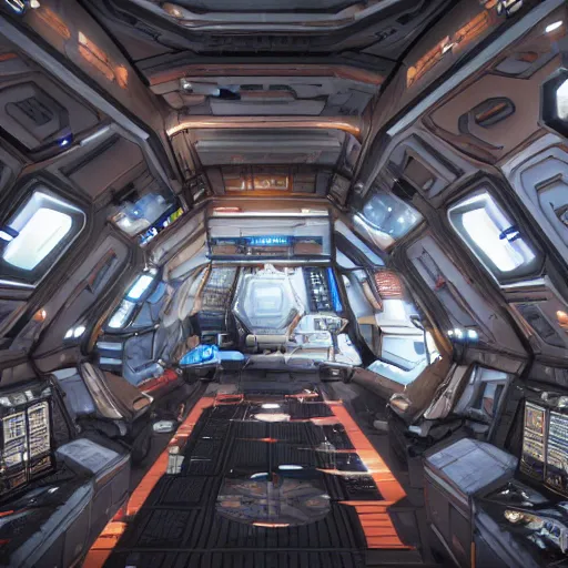 Image similar to photo realistic interior of Elite Dangerous space port