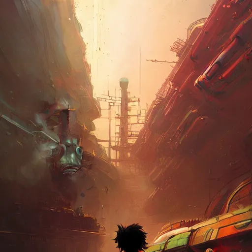 Image similar to alien robot luffy, thief, photography, by isaac asimov and marc simonetti by greg rutkowski, by wlop